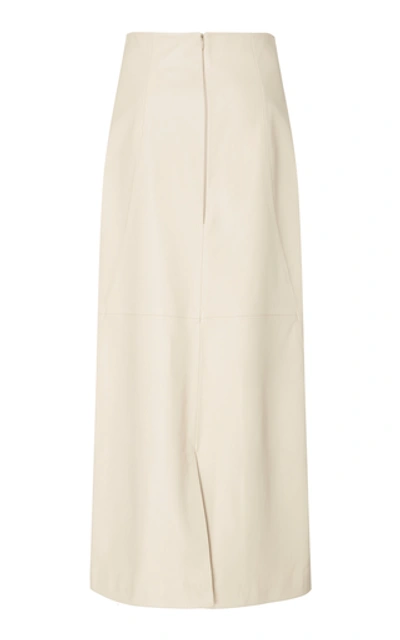 Shop Co Lambskin Midi-length Pencil Skirt In White