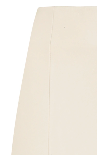 Shop Co Lambskin Midi-length Pencil Skirt In White