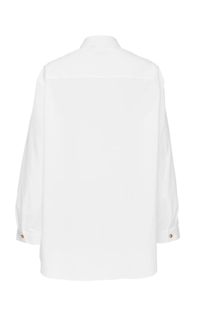 Shop Anna Quan Alfie Cotton-blend Poplin Shirt In White