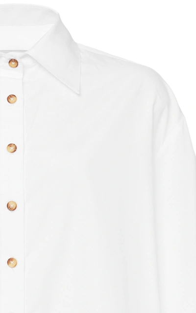 Shop Anna Quan Alfie Cotton-blend Poplin Shirt In White
