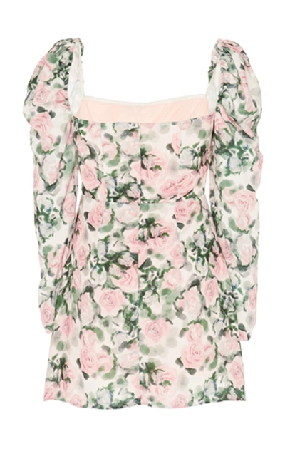 Shop Atoir Contessa Wrap-effect Floral-print Sateen Mini Dress