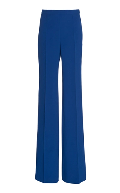 Shop Andrew Gn High-waisted Crepe Pants In Blue