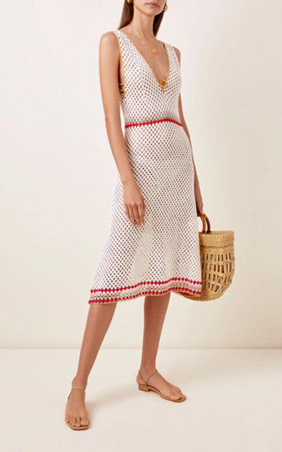 Shop My Beachy Side Crocheted Cotton Midi Dress In White