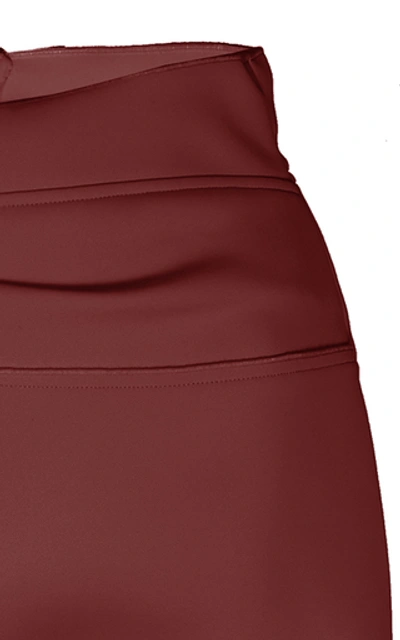 Shop Acler Mancroft Asymmetric Crepe Midi Skirt In Burgundy