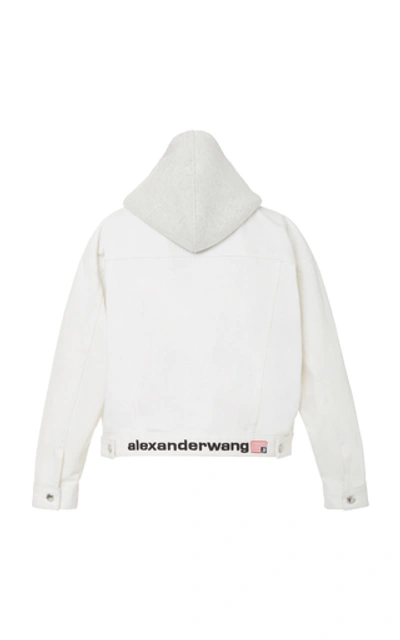 Shop Alexander Wang Runway Game Cotton Hooded Jacket In White