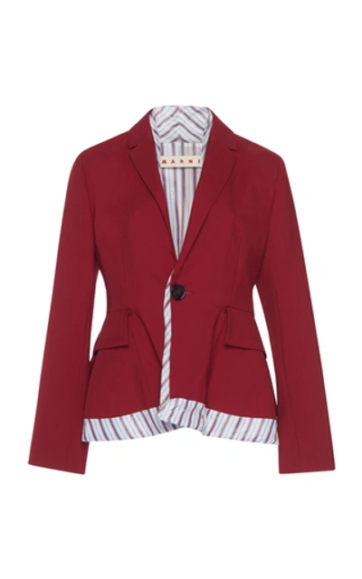 Shop Marni Front Pocket Blazer In Red