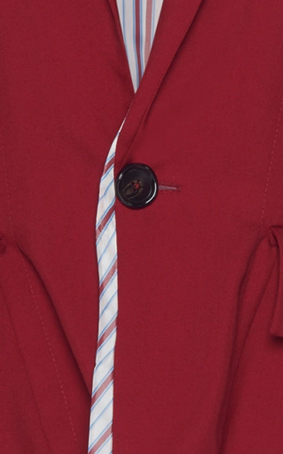 Shop Marni Front Pocket Blazer In Red