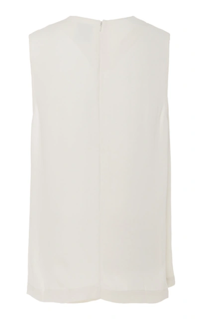 Shop Acler Indiannah Draped V-neck Sleeveless Top In Ivory