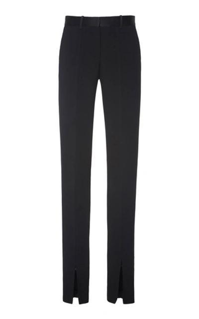Shop Victoria Beckham Front Slit Crepe Tuxedo Trousers In Black