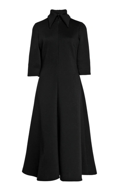 Shop Beaufille Bourgeois A-line Crepe Midi Dress In Black