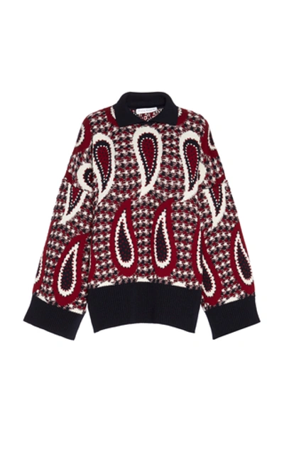 Shop Jw Anderson Merino Wool Paisley Sweater In Red