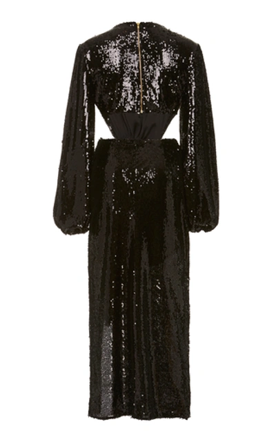 Shop Alice Mccall Electric Orchid Sequined-chiffon Gown In Black