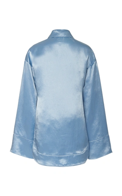 Shop Acne Studios Suzette Satin Blouse In Blue