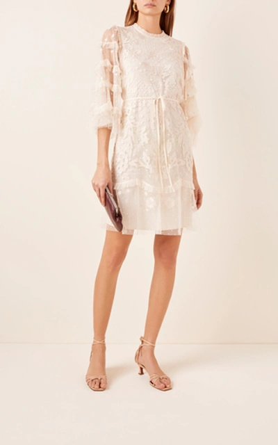 Shop Needle & Thread Patchwork Lace Mini Dress In White