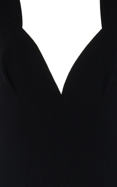 Shop Emilia Wickstead Rosabel Stretch-crepe Wide-leg Jumpsuit In Black