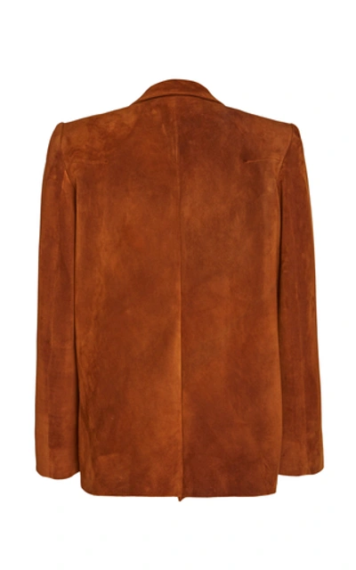 Shop Khaite Erica Suede Blazer In Brown