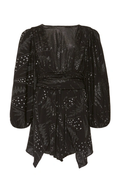 Shop Isabel Marant Vienna Fil Coupé Chiffon Mini Dress In Black