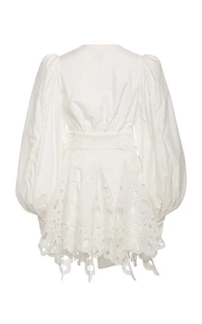 Shop Acler Women's Vicount Eyelet Cotton Mini Dress In White
