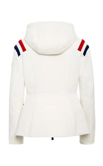 Shop Moncler Striped Shell Ski Jacket In White
