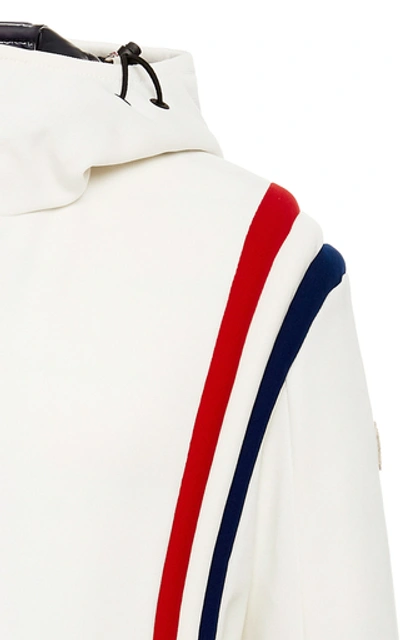 Shop Moncler Striped Shell Ski Jacket In White