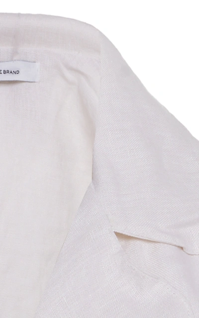 Shop Faithfull The Brand Fernanda Cropped Tie-front Linen Top In White