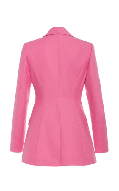 Shop Acler Aslo Scallped Single-button Blazer In Pink
