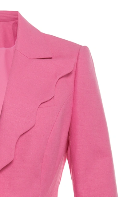 Shop Acler Aslo Scallped Single-button Blazer In Pink