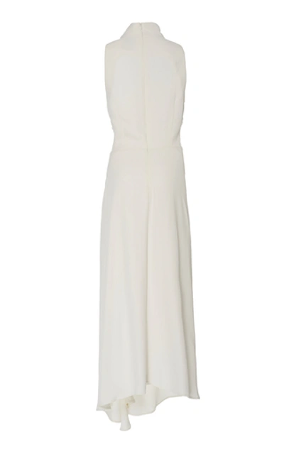 Shop Acler Indiannah Draped Crepe Maxi Dress In Ivory