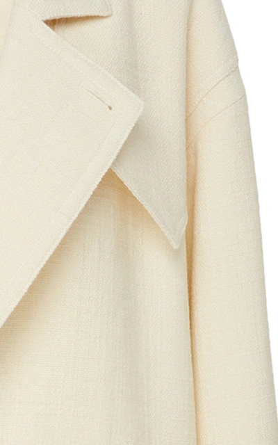 Shop Tibi Oversized Wool-blend Coat In White