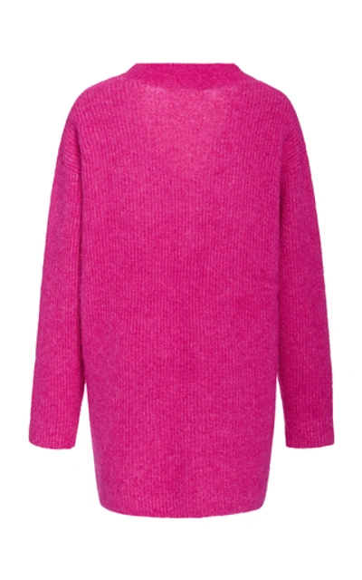 Shop Ganni Oversized Wool Knit Sweater In Pink