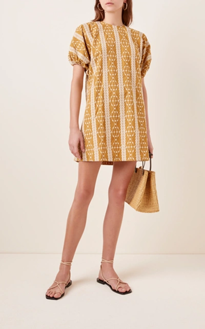 Shop Matin Geometric-pattern Cotton Mini Dress In Multi