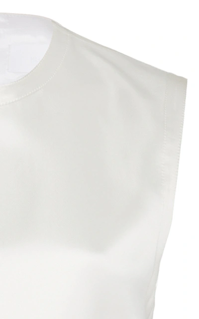 Shop Helmut Lang Fitted Satin Top In White