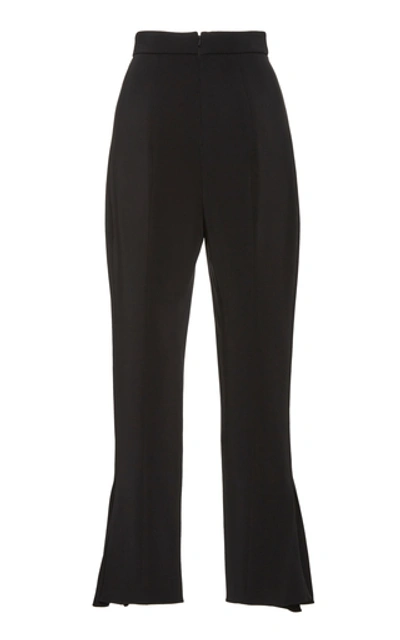 Shop Cushnie High-rise Cropped Crepe Pants In Black