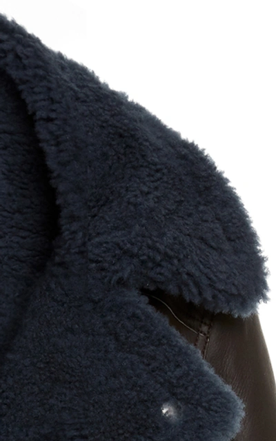 Shop Acne Studios Velocite Oversized Shearling Jacket In Brown