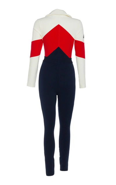 Shop Cordova The Alta Belted Striped Stretch-shell Ski Suit In Multi