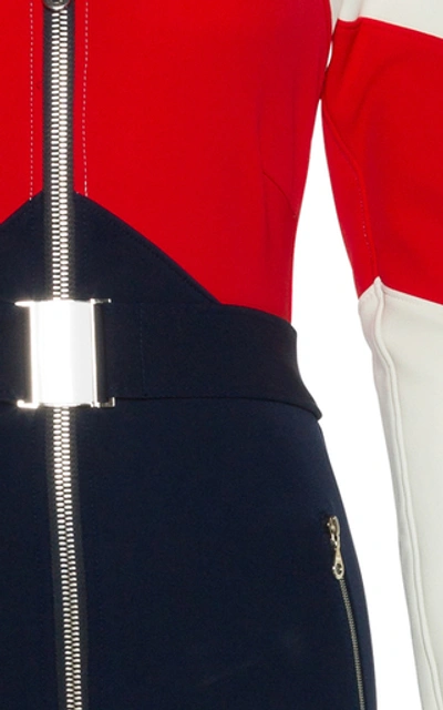 Shop Cordova The Alta Belted Striped Stretch-shell Ski Suit In Multi