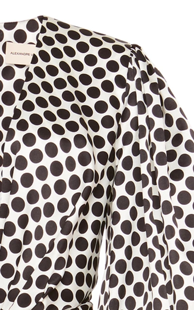 Shop Alexandre Vauthier Gathered Polka-dot Silk-blend Mini Dress In Print