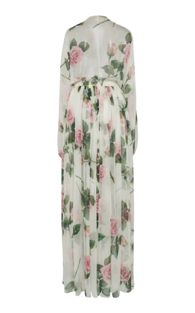 Shop Dolce & Gabbana Floral-print Silk-chiffon Maxi Dress