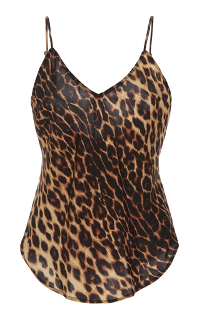 Shop A.l.c Nash Leopard-print Silk-blend Tank Top In Animal