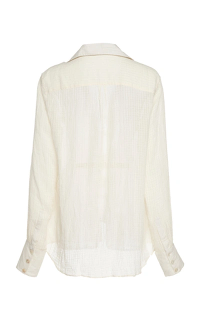 Shop Alix Of Bohemia One Of A Kind Tie-front Cotton Blouse In White