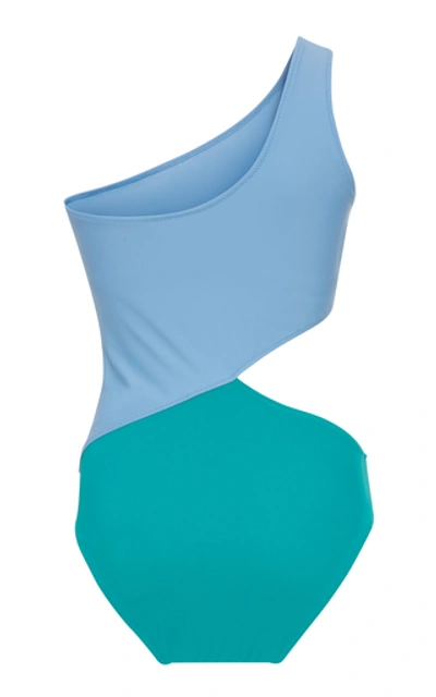 Shop Araks Elmar Cutout Colorblock Swimsuit In Blue