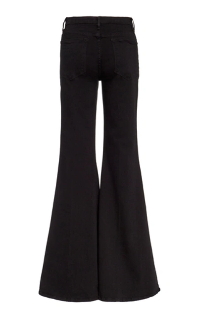 Shop Frame Le High High-rise Flared Jeans In Black