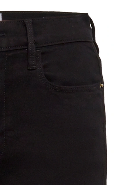 Shop Frame Le High High-rise Flared Jeans In Black
