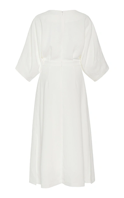 Shop Rachel Comey Lyss Pleated Crepe Midi Dress In White