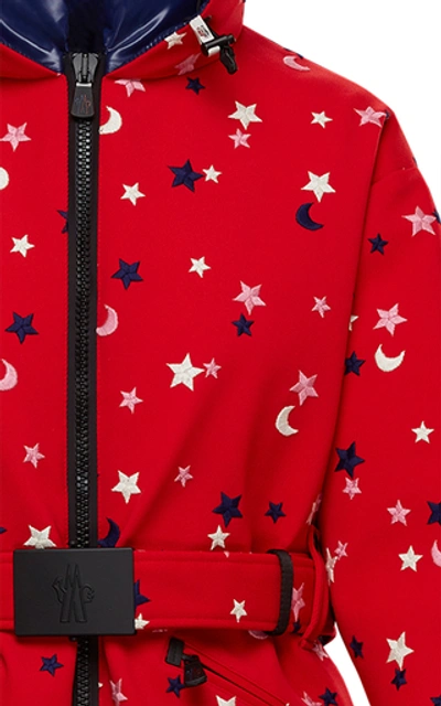 Shop Moncler Genius 3 Moncler Grenoble Genius Gardena Polka-dot Belted Hood In Red