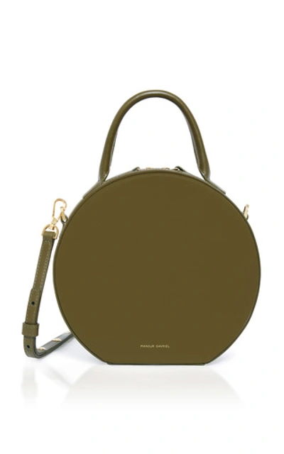 Shop Mansur Gavriel Mini Circle Leather Bag In Green