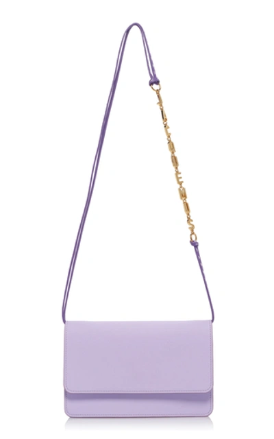 Shop Jacquemus Le Sac Riviera Leather Bag  In Purple