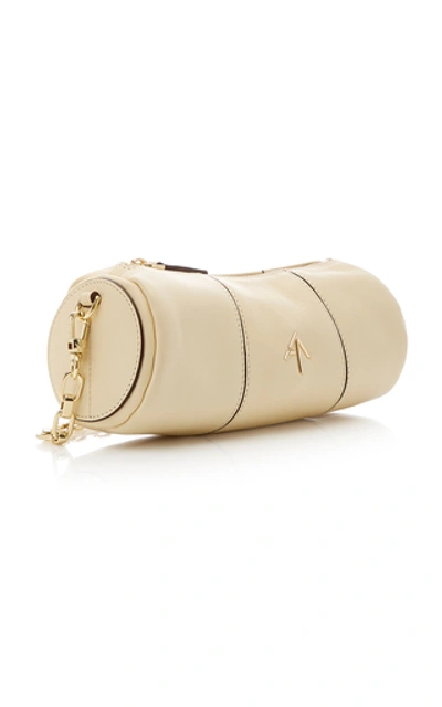 Shop Manu Atelier Cylinder Mini Leather Shoulder Bag In Ivory