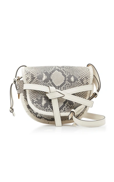 Shop Loewe Gate Mini Python And Leather Bag In Animal