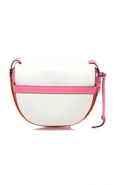 Shop Loewe Gate Small Two-tone Leather Bag In Pink
